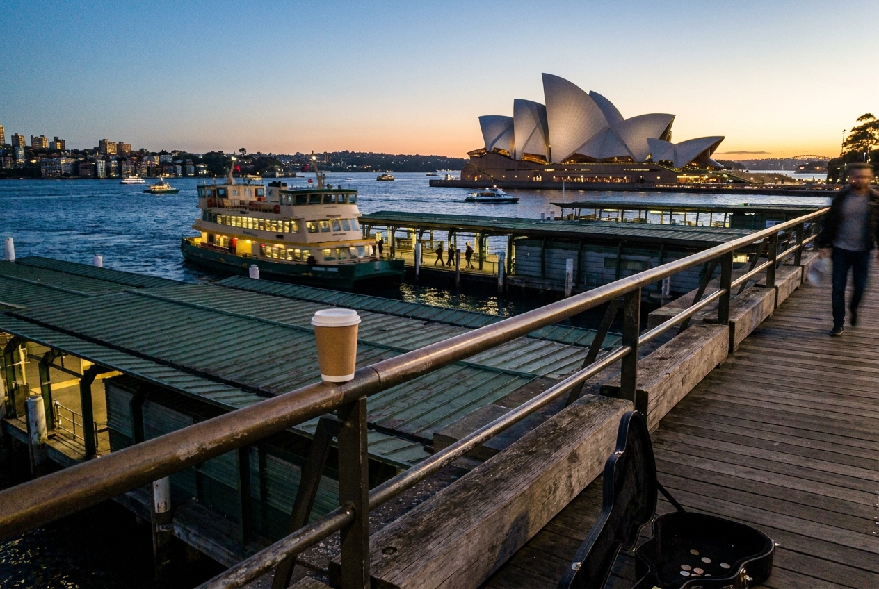 How to plan a trip to Australia: Sydney Opera House at dusk viewed from Circular Quay